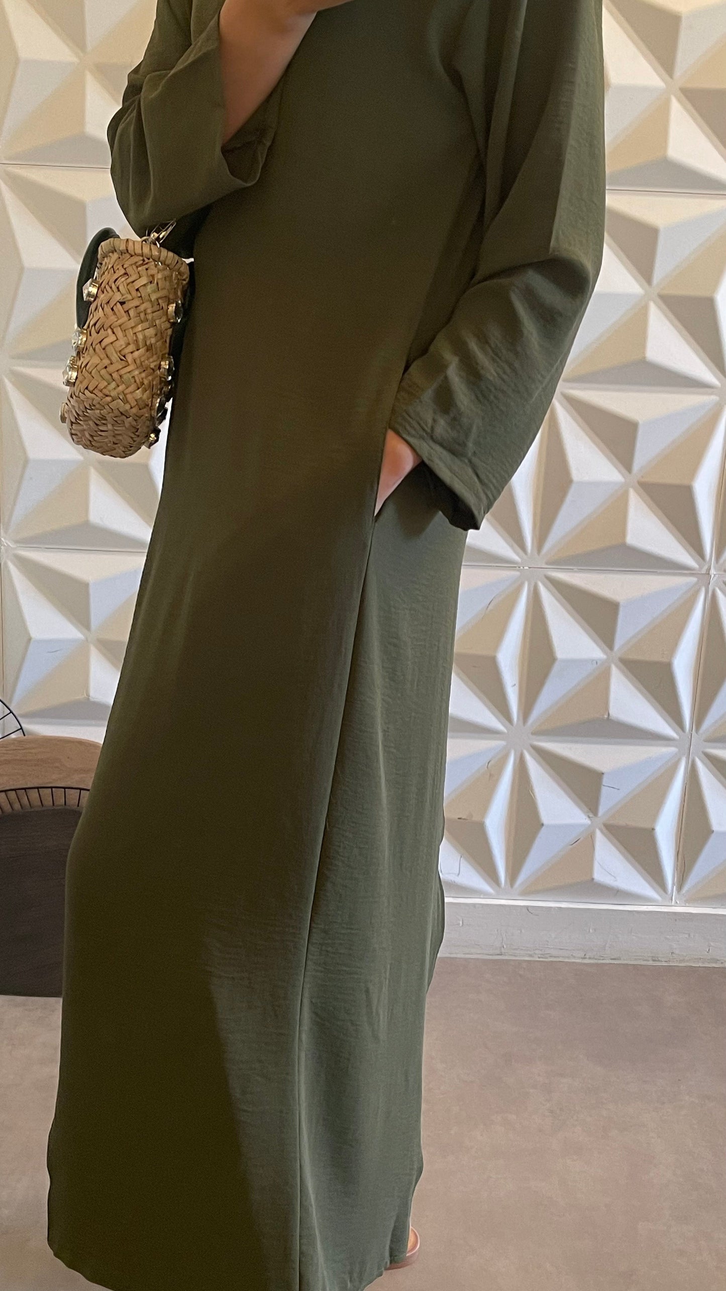 Combinaison confort à taille nouée - Kaki