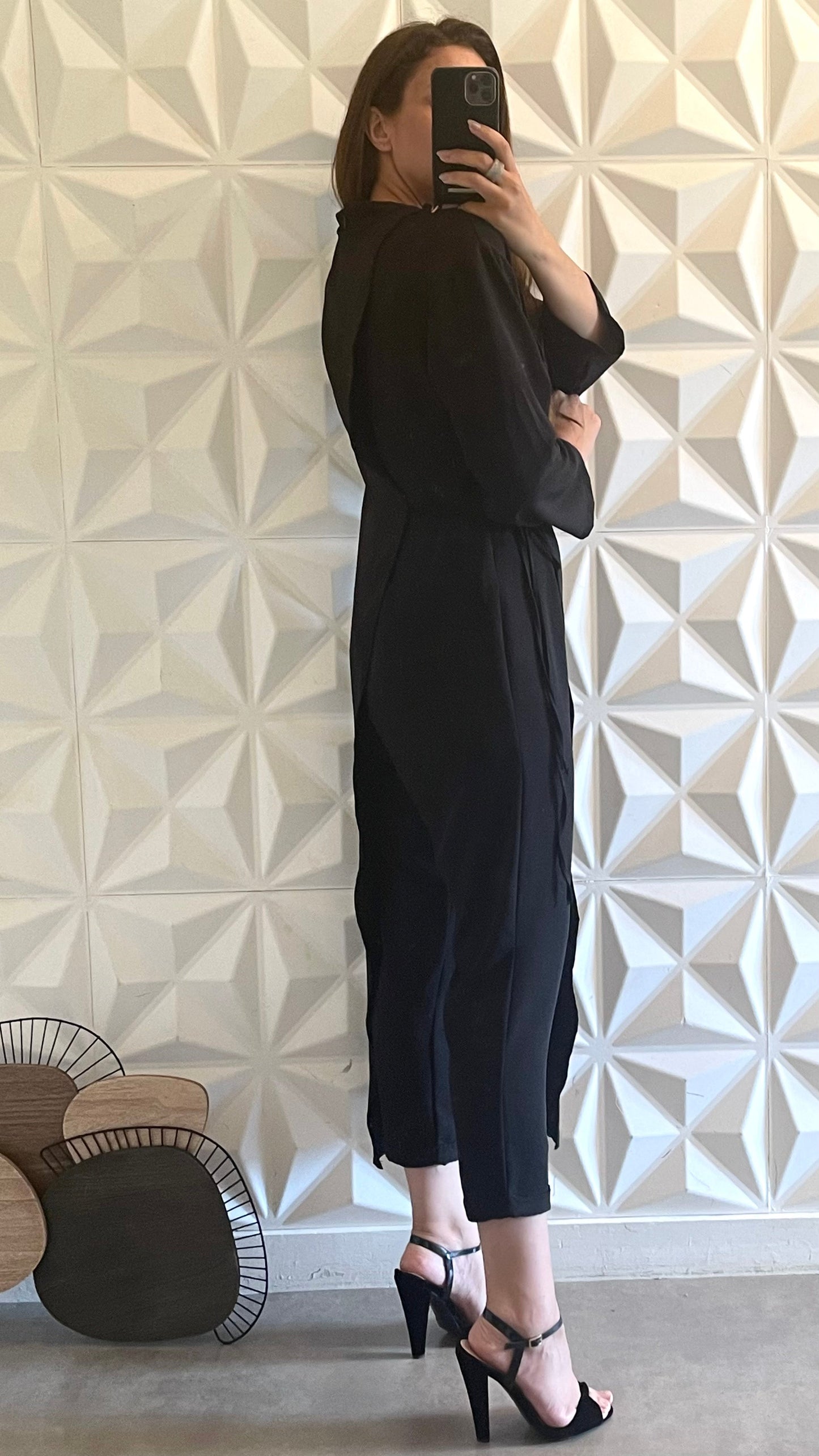 Tie Waist Comfort Jumpsuit - Black