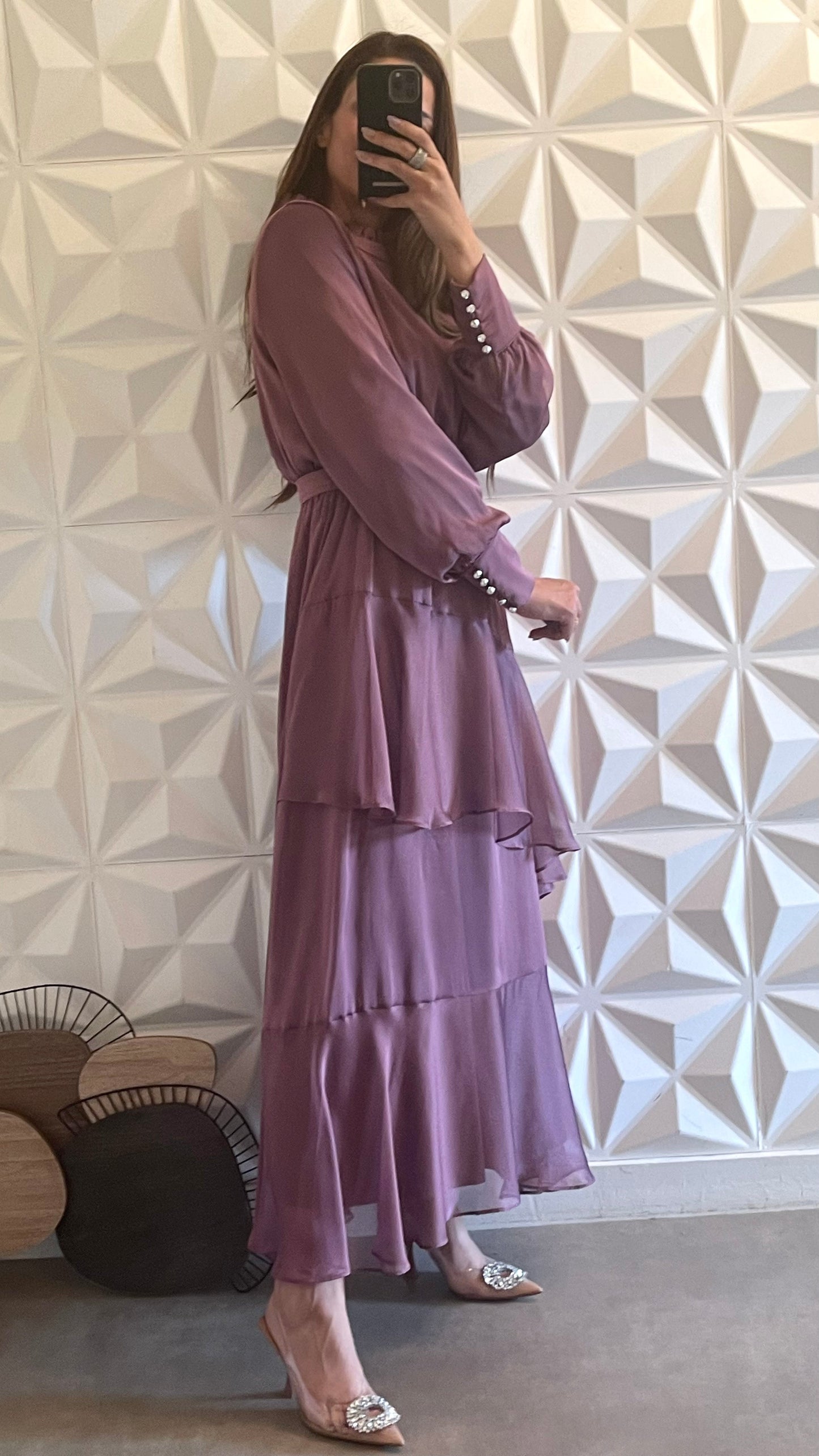 Vestido Isabel Con Volantes - Morado