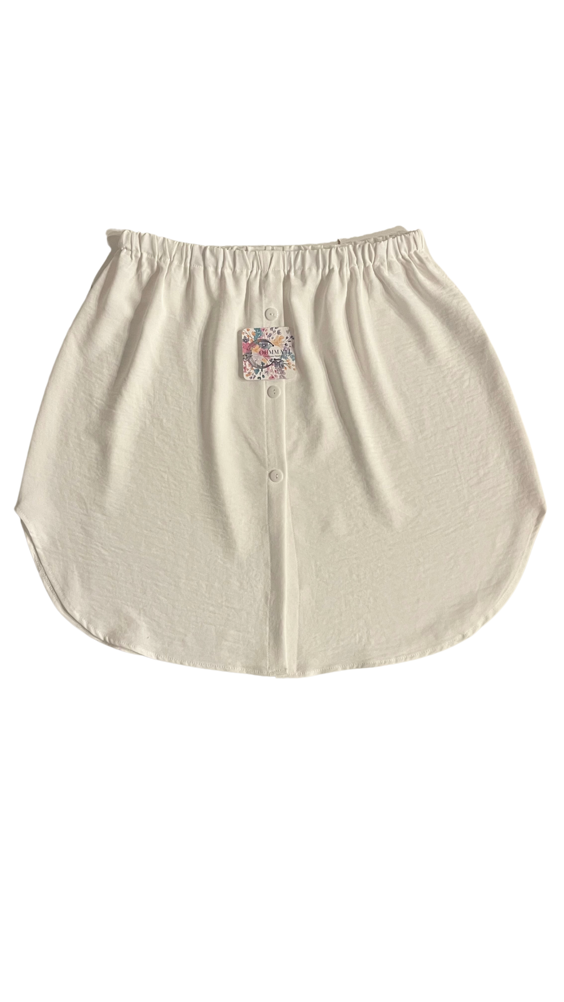 Jupe chemise taille haute en jazz - Blanc