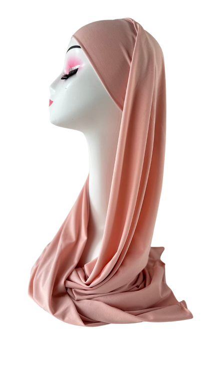 Hijab à nouer en jersey premium - Rose