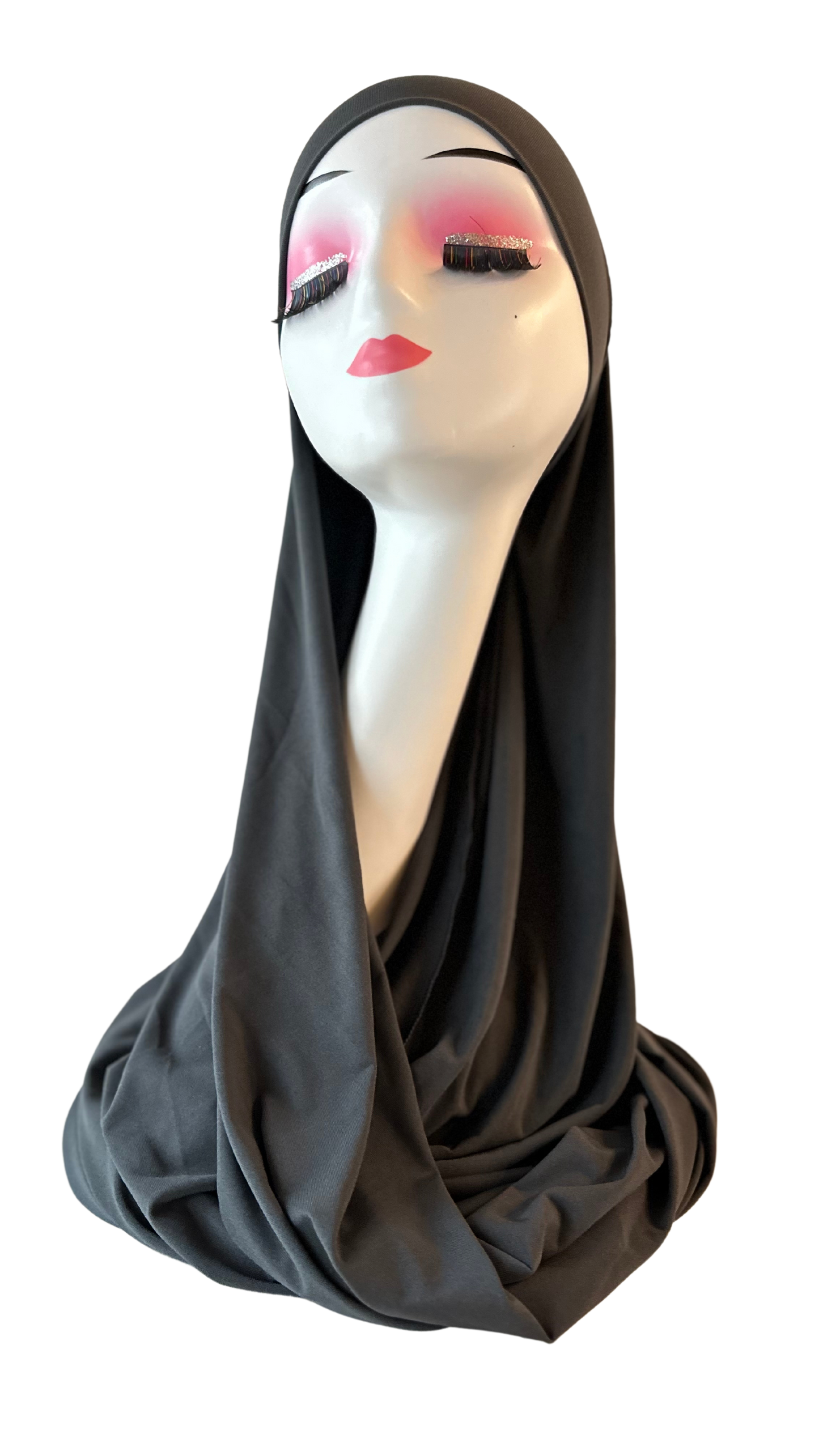 Hijab à nouer en jersey premium - Anthracite