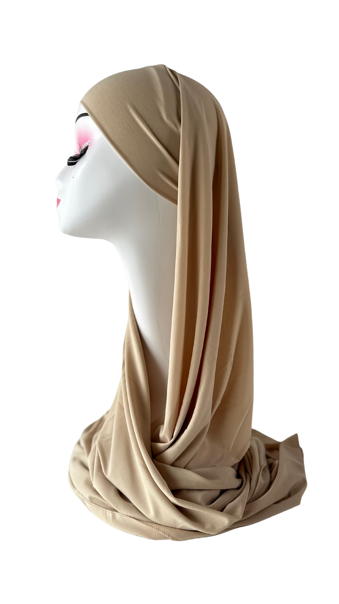 Hijab à nouer en jersey premium - Taupe