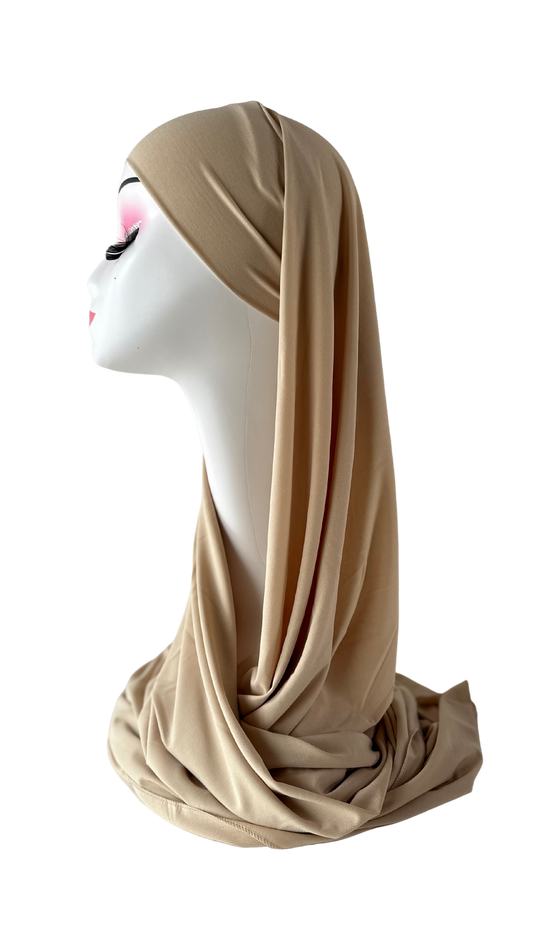 Hijab à nouer en jersey premium - Taupe
