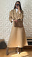 Ensemble veste style Trench-coat courte et jupe évasée - Camel