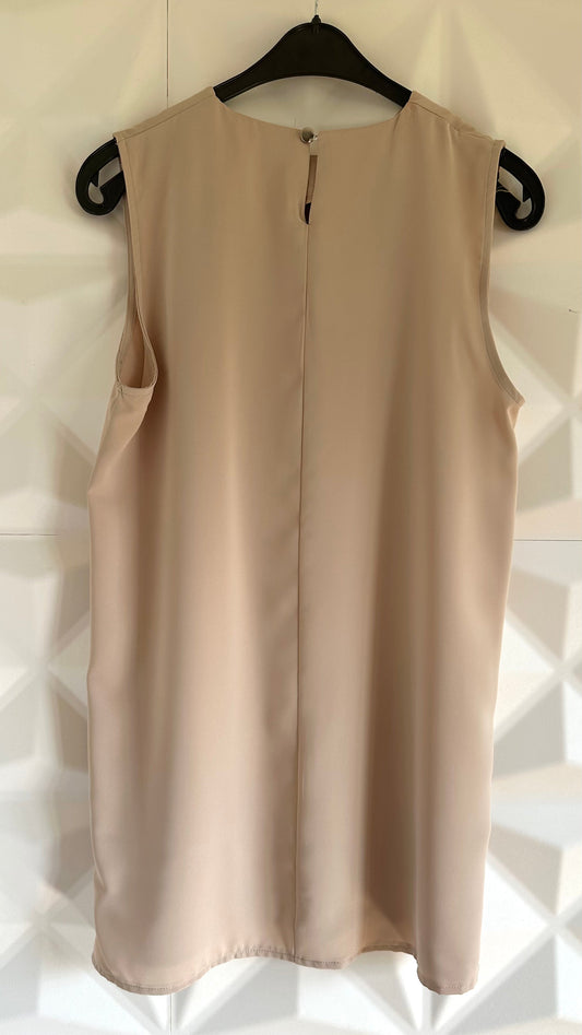 Blouse longue sans manches - Beige