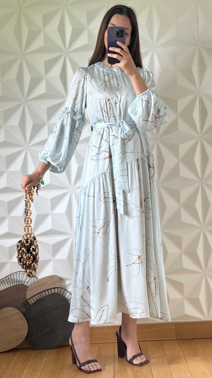 Floral Print Ruffle Babydoll Dress - Pink