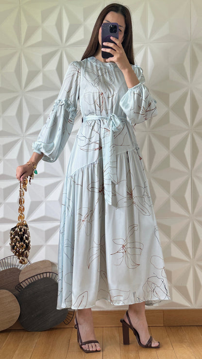 Floral Print Ruffle Babydoll Dress - Pink