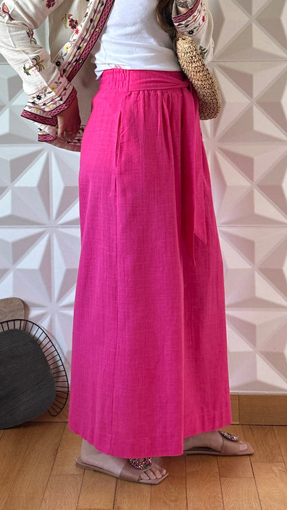Jupe-culotte nouée à la taille - Rose