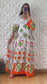 Ensemble robe bretelles et kimono à imprimer floral - Orange