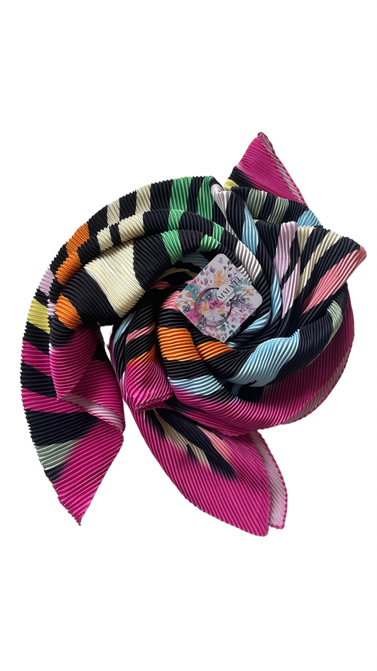 Gefalteter Schal mit Swirl-Print - Mehrfarbig 