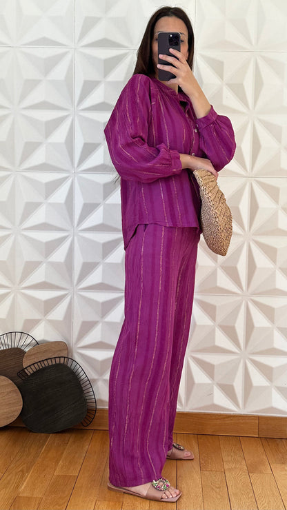 Ensemble de plage texturé - Rose