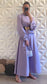 Set with tie sleeve blouse and flared skirt - Lilac