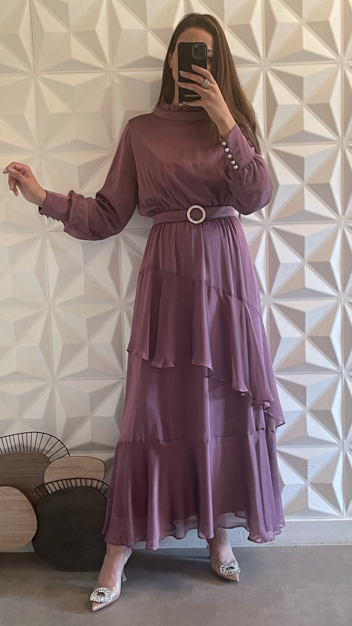 Vestido Isabel Con Volantes - Morado