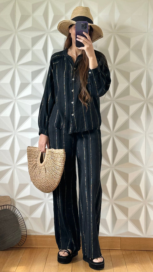 Ensemble de plage texturé - Noir