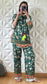 Floral Print Tunic &amp; Trousers Set - Green