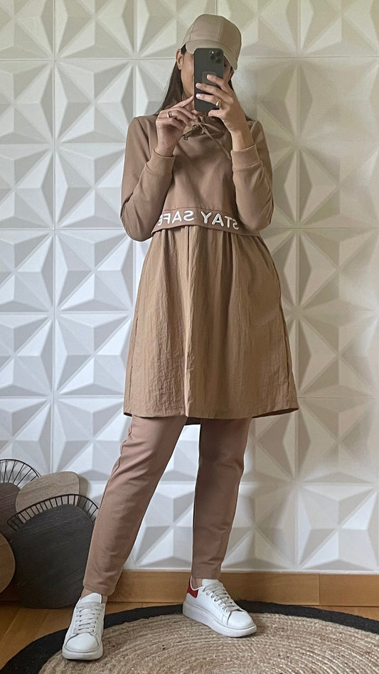 Ensemble de survêtement avec sweat-shirt Chemise - Camel